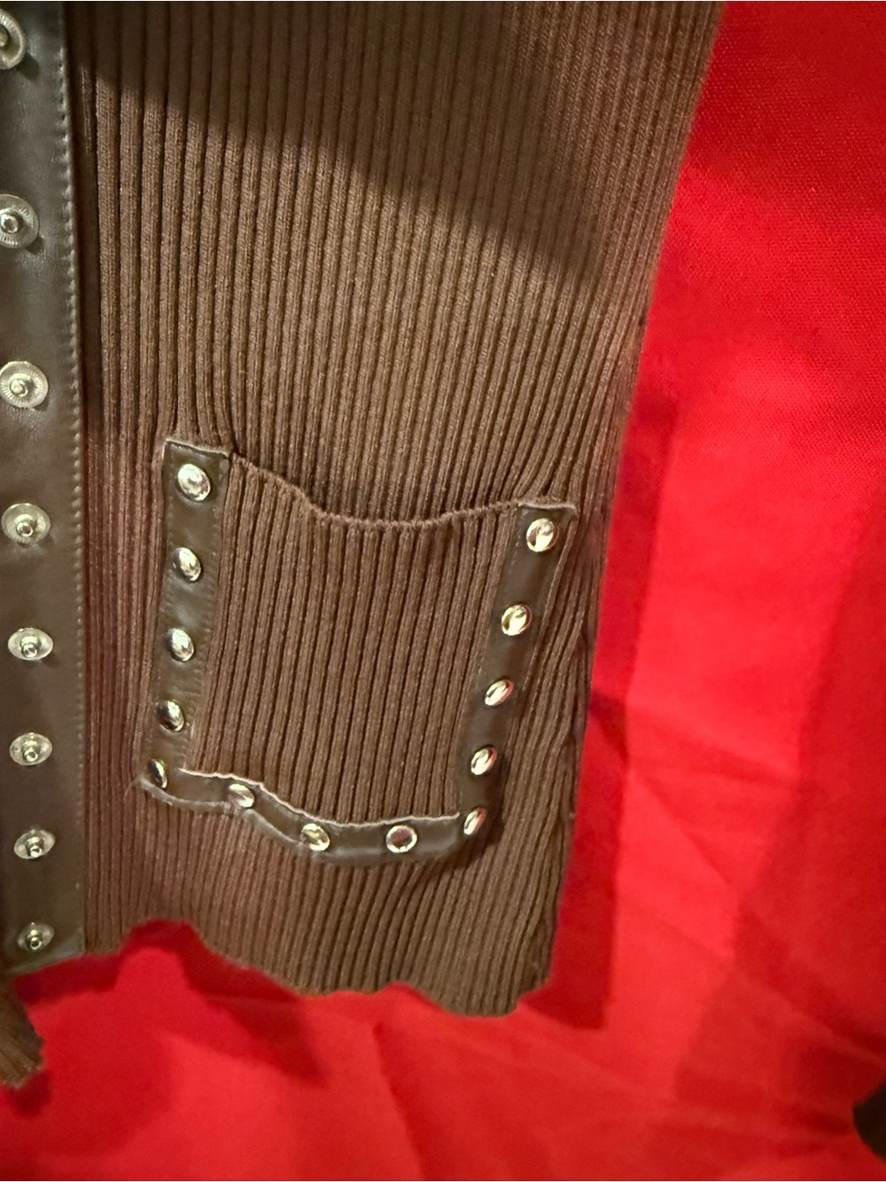 Cache Brown Ribbed Tank with Contrasting Trim - Picture 9 of 12